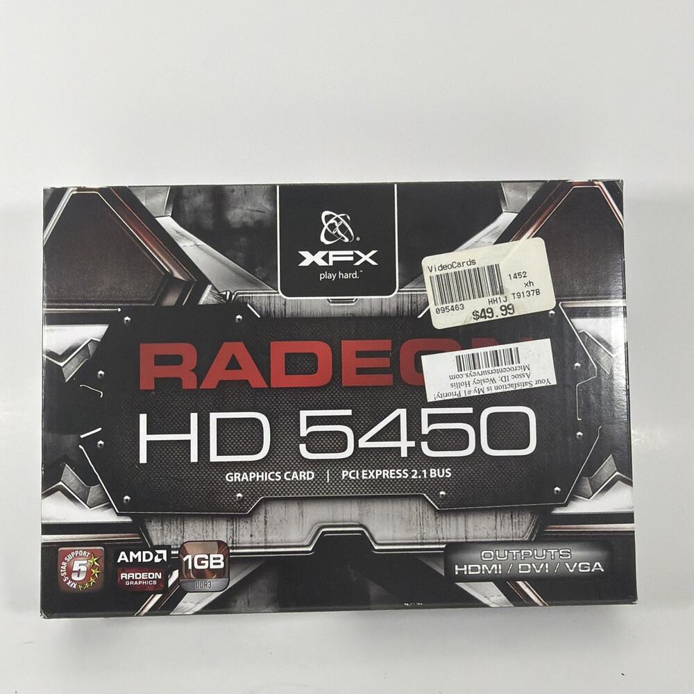 XFX ATI Radeon HD 5450 (HD-545X-ZQH2) 1GB / 1GB (max) DDR3 SDRAM PCI Express 2.1
